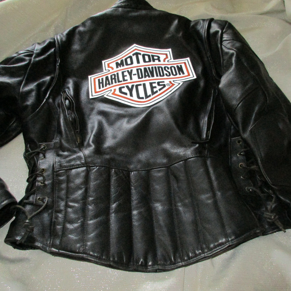 HARLEY DAVIDSON SHIELD BAR LEATHER LACE UP JACKET